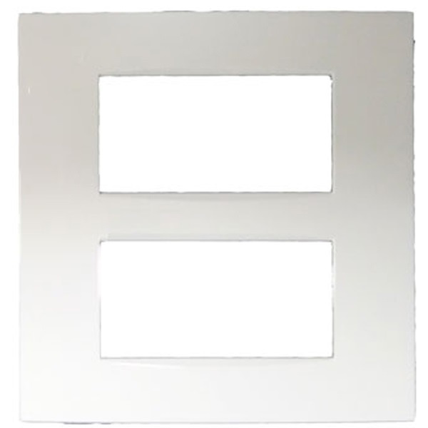 Picture of Norisys Cube C5409.01 8 Module Vertical Vector Frost White Cover Plate With Frame