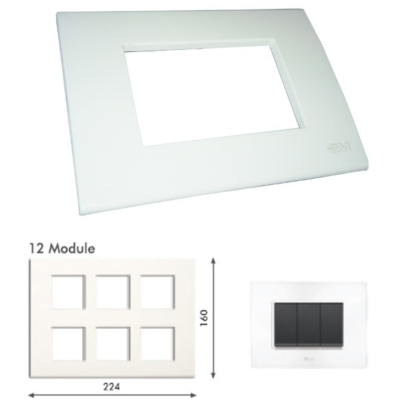 Picture of GM Casablanca PKSB12007 12M Glossy White Cover Plate With Frame