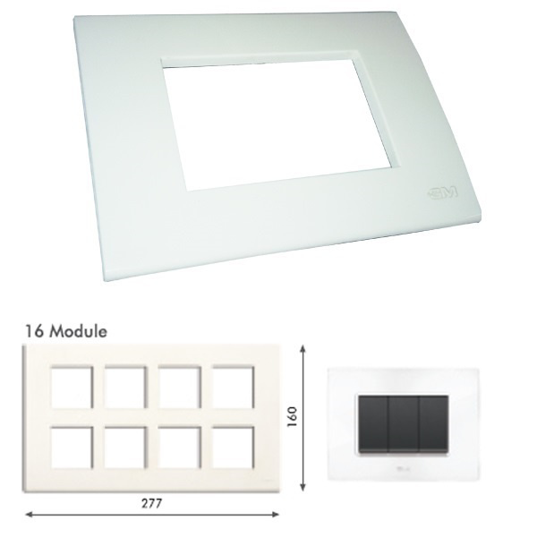 Picture of GM Casablanca PKSB16008 16M Glossy White Cover Plate With Frame