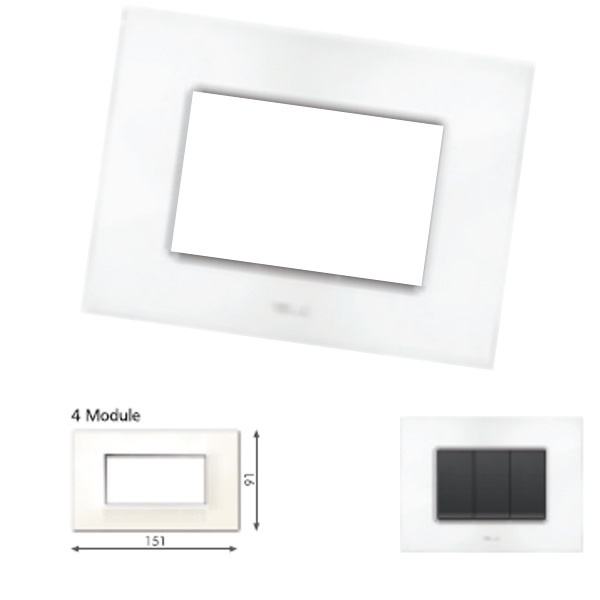 Picture of GM Casaviva PXSF04004 Glossy Horizontal 4M White Cover Plate With Frame