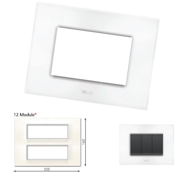 Picture of GM Casaviva PXSF12007 Glossy Vertical (6+6) 12M White Cover Plate With Frame