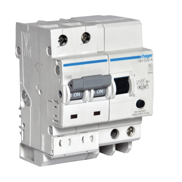 Picture of Hager ADC206Y 6A 30mA Double Pole RCBO