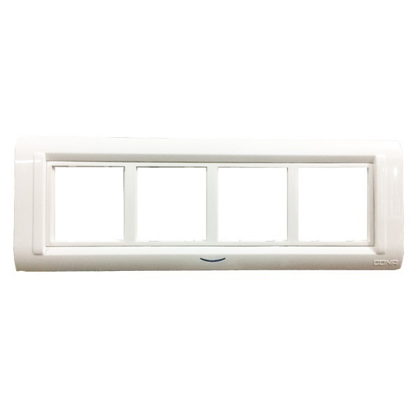 Picture of Cona Status 8 Module HZ White Cover Plate With Frame