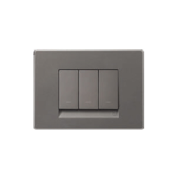 Picture of L&T Englaze CB92102FM01 2 Module Mountain Grey Cover Plate With Frame