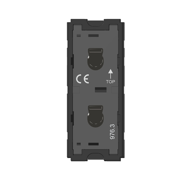 Picture of Norisys TG9 T9310.33 16A 1 Way + 1 Way 1 Module Glossy Black Metal Lever Twin Switches