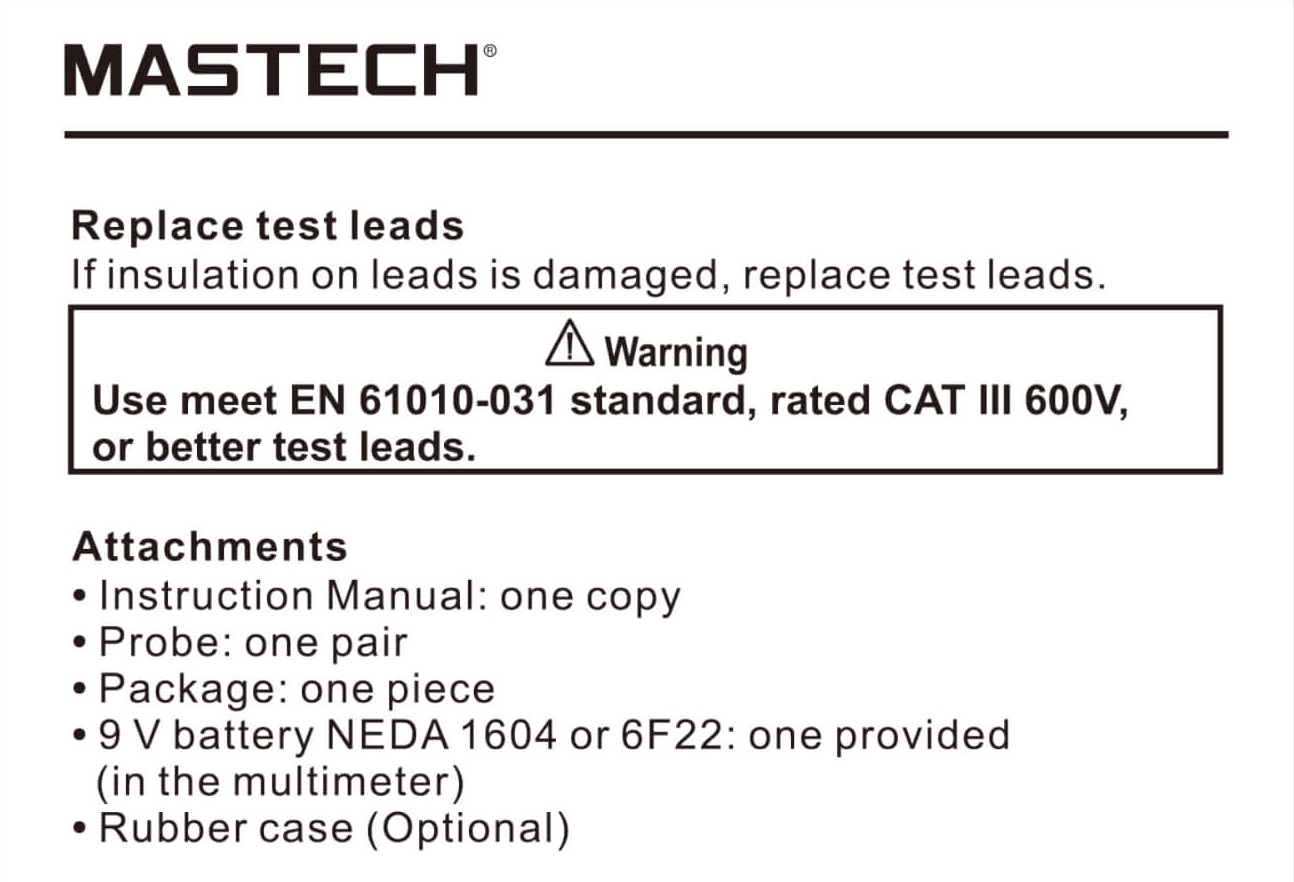 Mastech Multimeters