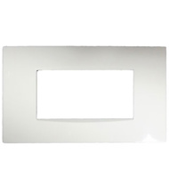 Show details for Norisys Cube C5404.01 4 Module Vector Frost White Cover Plate With Frame Picture of Norisys Cube C5404.01 4 Module Vector Frost White Cover Plate With Frame