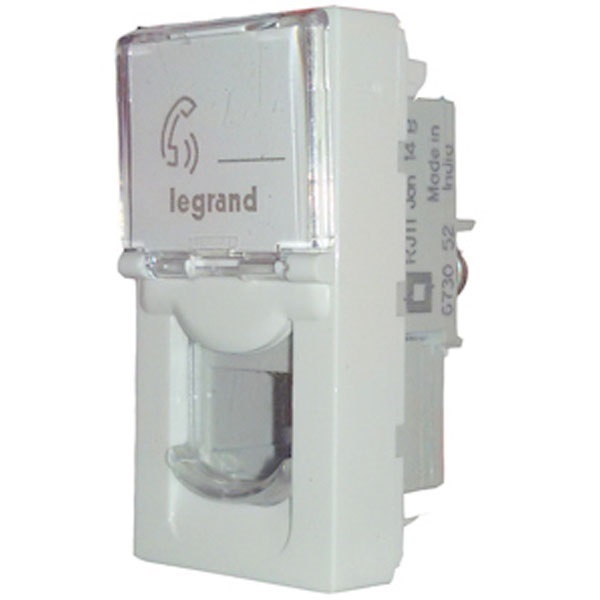 Picture of Legrand Myrius 673052 Transparent Shutter White RJ11 Socket