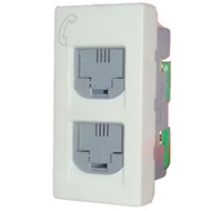 Show details for Legrand Myrius 673053 Shuttered White Dual RJ11 Socket Picture of Legrand Myrius 673053 Shuttered White Dual RJ11 Socket