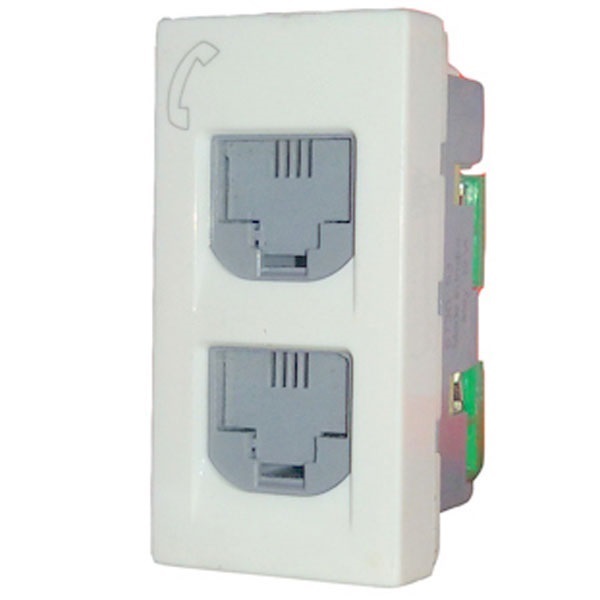 Picture of Legrand Myrius 673053 Shuttered White Dual RJ11 Socket