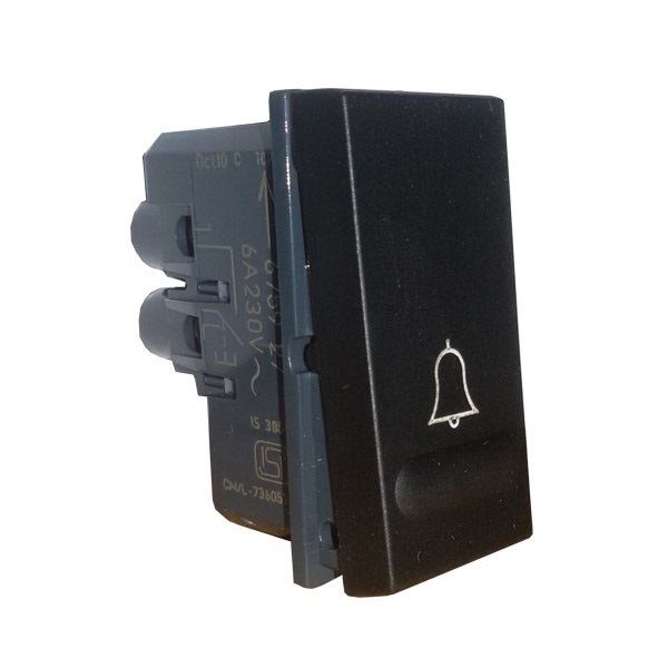 Picture of Legrand Mosiac 675927 6A Black Bell Push Switch