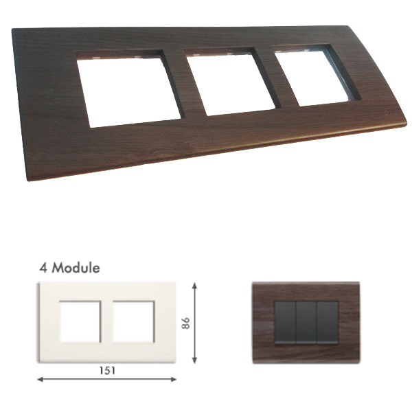 Picture of GM Casablanca PNSB04004 Horizontal (2+2) 4M Wood African Wenge Cover Plate With Frame