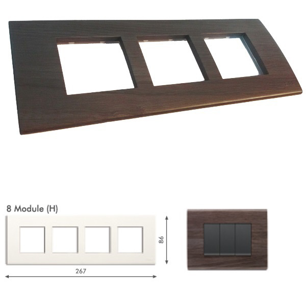 Picture of GM Casablanca PNSB08006 Horizontal (2+2+2+2) 8M Wood African Wenge Cover Plate With Frame