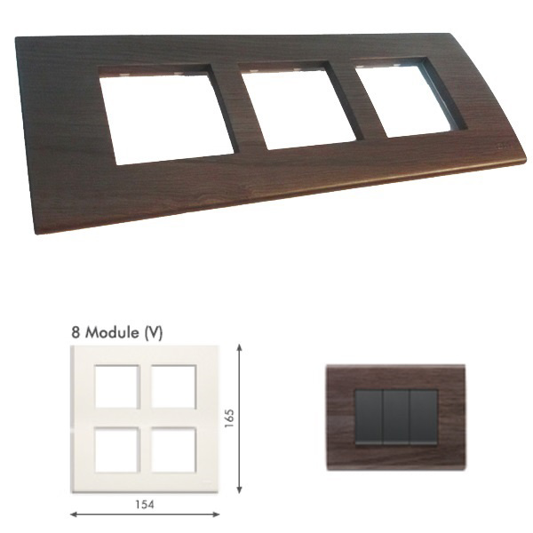 Picture of GM Casablanca PNSB08012 8M (2+2+2+2) Vertical Wood African Wenge Cover Plate With Frame