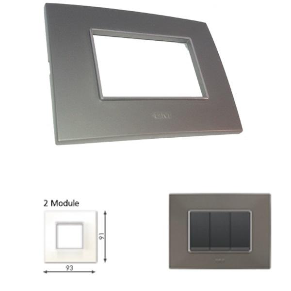 Picture of GM Casaviva PYSF02002 2M Metalik Graphite Magnesia Cover Plate With Frame
