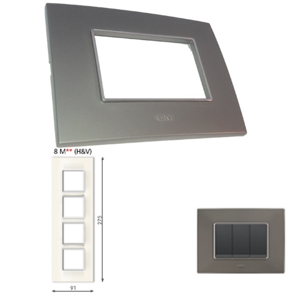 Picture of GM Casaviva PYSF08019 8M (2+2+2+2) Vertical Metalik Graphite Magnesia Plate