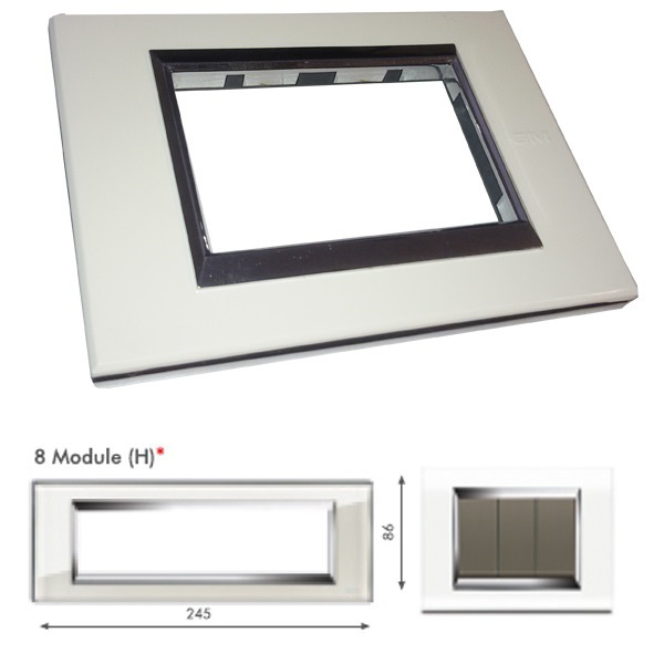 Picture of GM Naturalz PU08008 8M Horizontal Regular Glossy Silk White Cover Plate With Frame