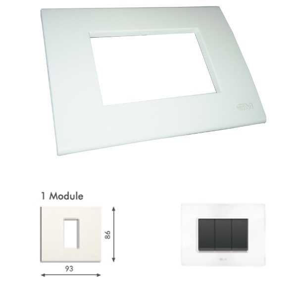 Picture of GM Casablanca PKSB01001 1M Glossy White Cover Plate With Frame