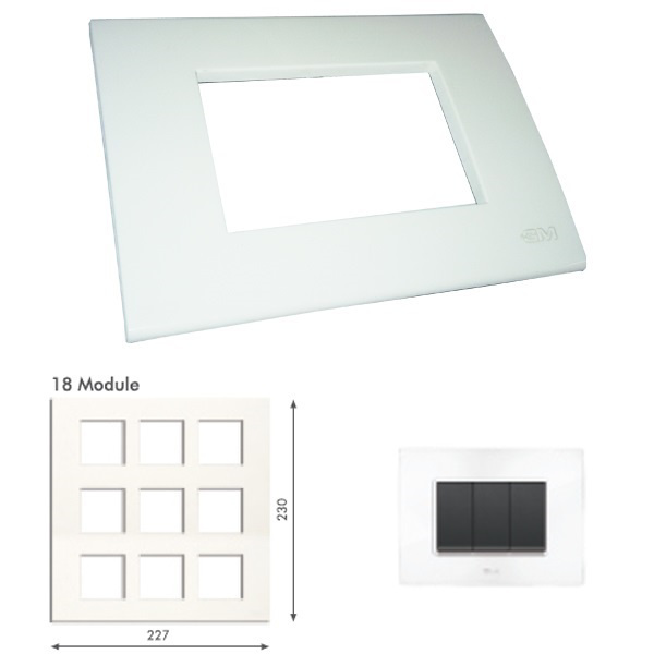 Picture of GM Casablanca PKSB18010 18M Glossy White Cover Plate With Frame