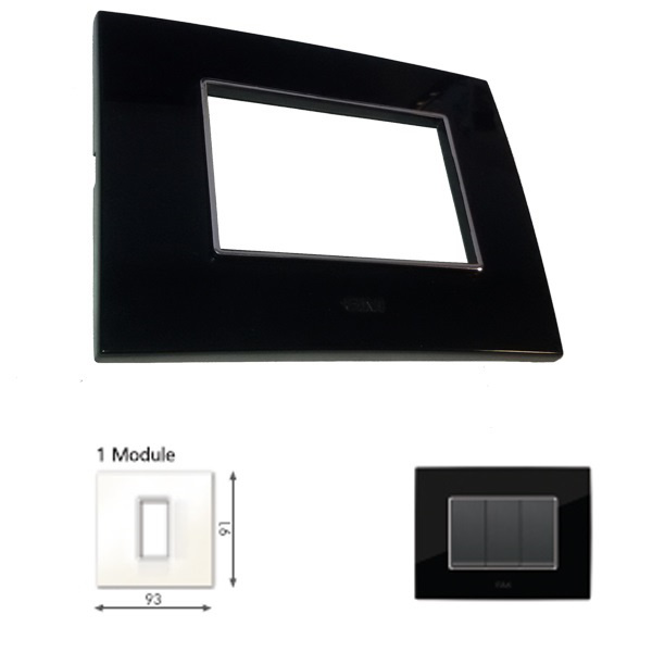 Picture of GM Casaviva PXSF01001 1M Glossy Black Cover Plate With Frame