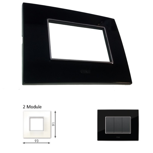 Picture of GM Casaviva PXSF02002 2M Glossy Black Cover Plate With Frame
