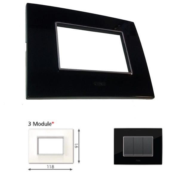 Picture of GM Casaviva PXSF03009 Glossy 3M Black Cover Plate With Frame