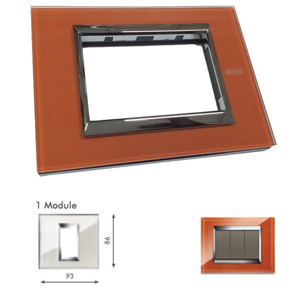 Picture of GM Naturalz PC01013 1M Exclusive Glasz Orange Ice Cover Plate With Frame