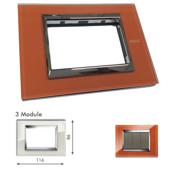 Picture of GM Naturalz PC03002 3M Exclusive Glasz Orange Ice Cover Plate With Frame