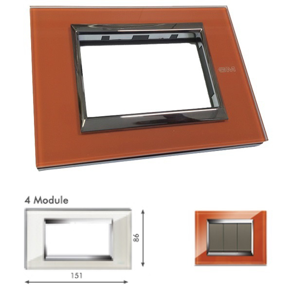 Picture of GM Naturalz PC04004 4M Exclusive Glasz Orange Ice Cover Plate With Frame