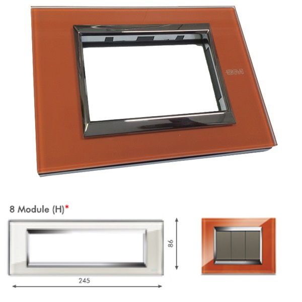 Picture of GM Naturalz PC08008 8M Horizontal Exclusive Glasz Orange Ice Cover Plate With Frame