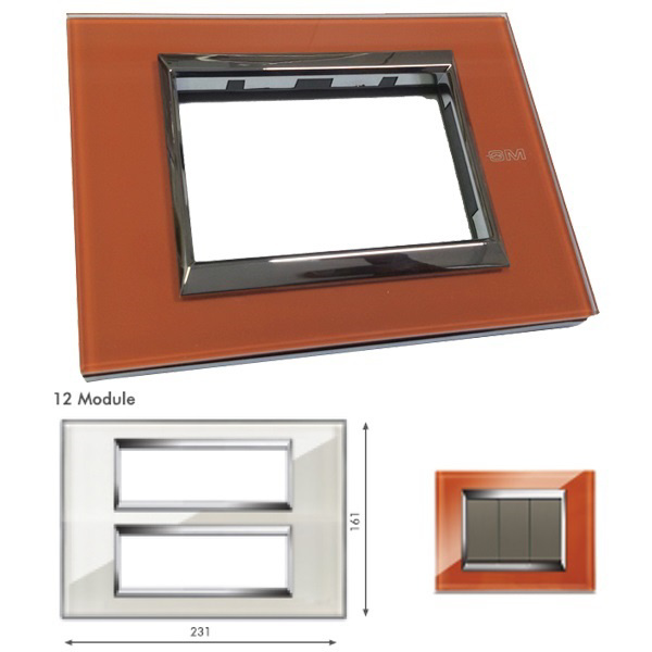 Picture of GM Naturalz PC12011 12M Exclusive Glasz Orange Ice Cover Plate With Frame