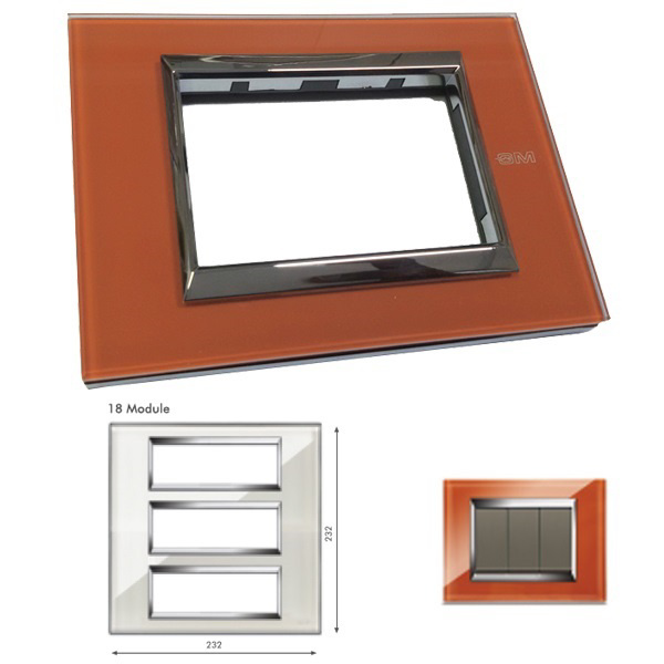 Picture of GM Naturalz PC18012 18M Exclusive Glasz Orange Ice Cover Plate With Frame
