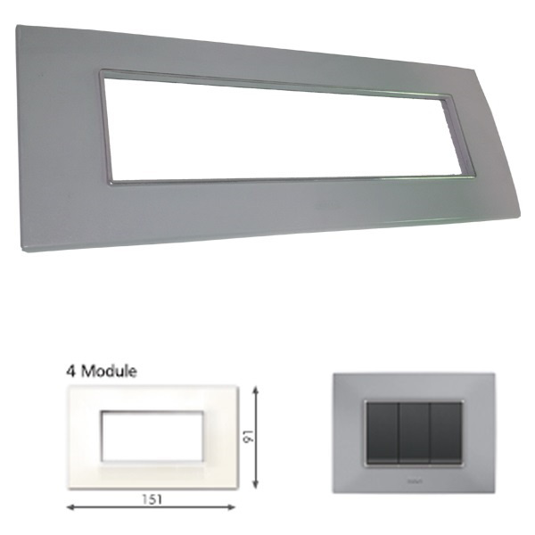 Picture of GM Casaviva PXSF04004 4M Horizontal Glossy Grey Cover Plate With Frame