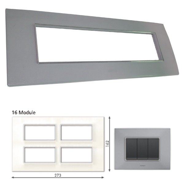 Picture of GM Casaviva PXSF16008 Glossy 16M Grey Cover Plate With Frame