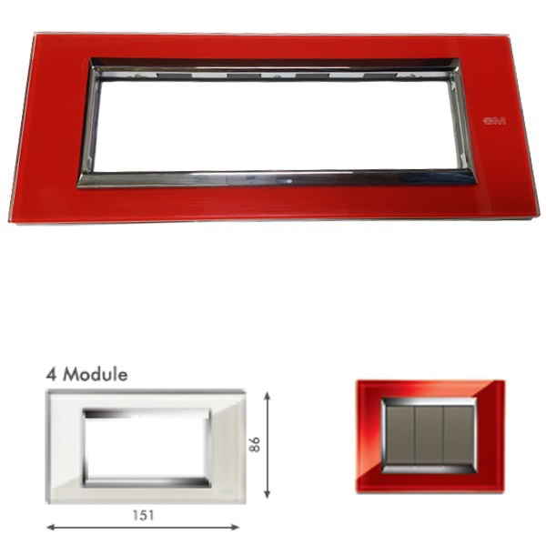 Picture of GM Naturalz PC04004 4M Exclusive Glasz Red Ice Cover Plate With Frame
