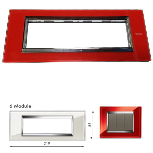 Picture of GM Naturalz PC06005 6M Exclusive Glasz Red Ice Cover Plate With Frame