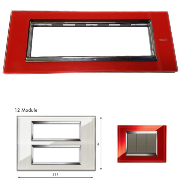 Picture of GM Naturalz PC12011 12M Exclusive Glasz Red Ice Cover Plate With Frame