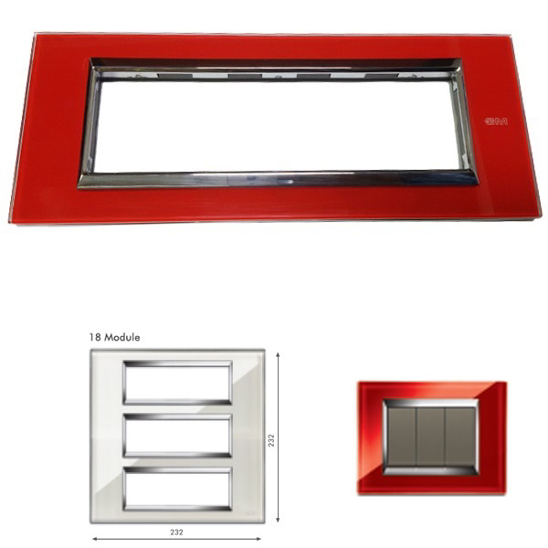 Picture of GM Naturalz PC18012 18M Exclusive Glasz Red Ice Cover Plate With Frame