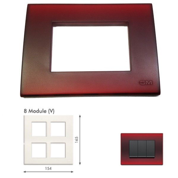 Picture of GM Casablanca POSB08012 8M (2+2+2+2) Vertical Candy Summer Wine Cover Plate With Frame