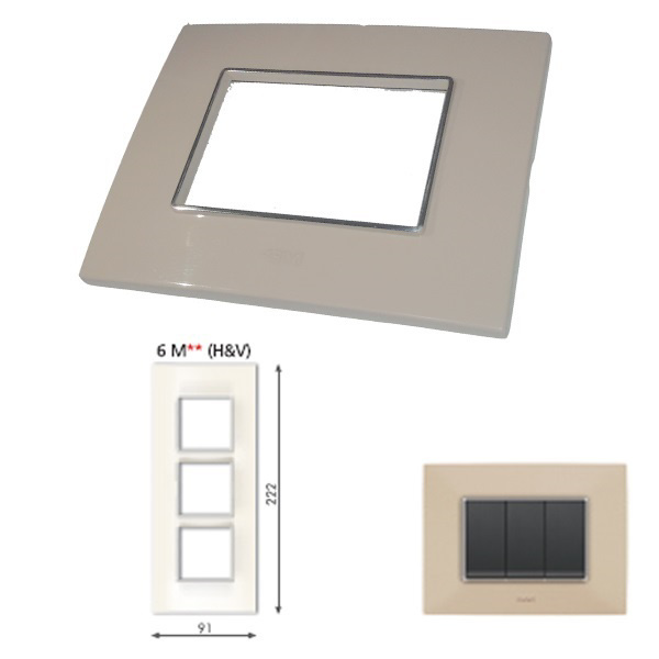 Picture of GM Casaviva PXSF06018 6M Vertical Glossy Ivory Cover Plate With Frame