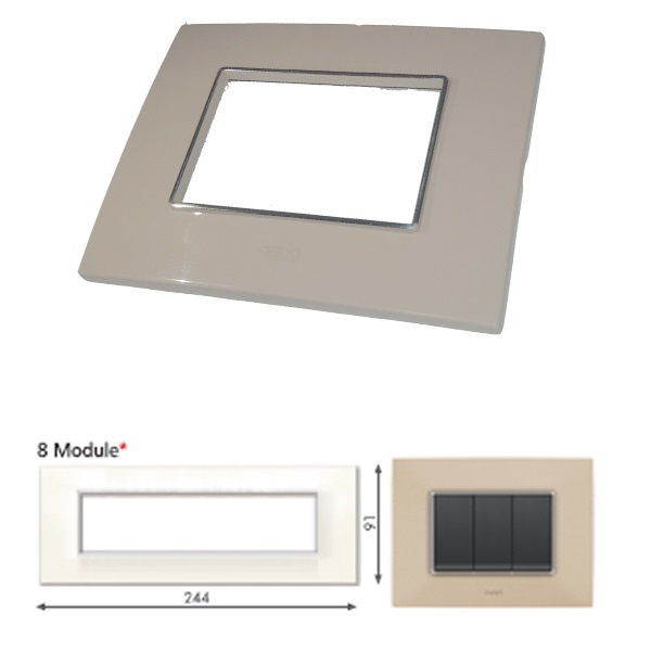 Picture of GM Casaviva PXSF08006 8M Horizontal Glossy Ivory Cover Plate With Frame