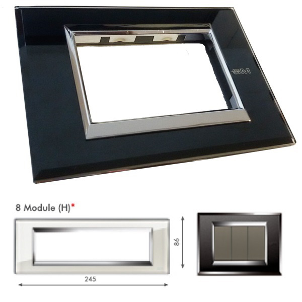 Picture of GM Naturalz PD08008 8M Horizontal Exclusive Crystalline Black Cover Plate With Frame