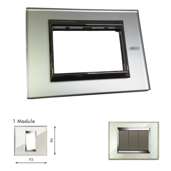Picture of GM Naturalz PC01013 1M Exclusive Glasz Silver Mirror Cover Plate With Frame