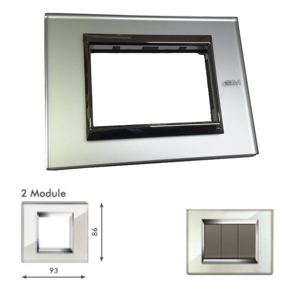 Picture of GM Naturalz PC02001 2M Exclusive Glasz Silver Mirror Cover Plate With Frame