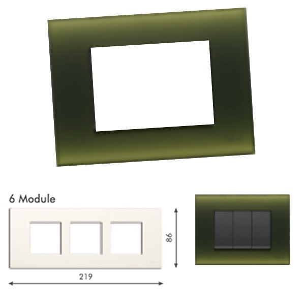 Picture of GM Casablanca POSB06005 6M (2+2+2) Candy Harbal Green Cover Plate With Frame