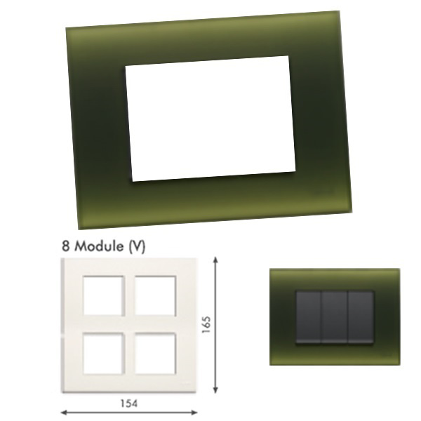 Picture of GM Casablanca POSB08012 Vertical (2+2+2+2) 8M Candy Harbal Green Cover Plate With Frame