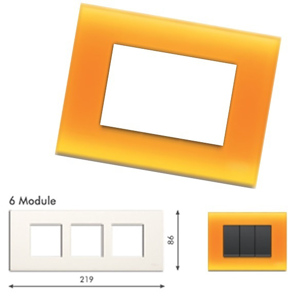 Picture of GM Casablanca POSB06005 Horizontal (2+2+2) 6M Candy Orange Peel Cover Plate With Frame