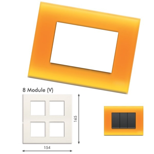 Picture of GM Casablanca POSB08012 Vertical (2+2+2+2) 8M Candy Orange Peel Cover Plate With Frame