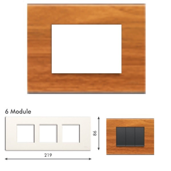 Picture of GM Casablanca PNSB06005 Horizontal (2+2+2) 6M Wood Burma Teak Cover Plate With Frame