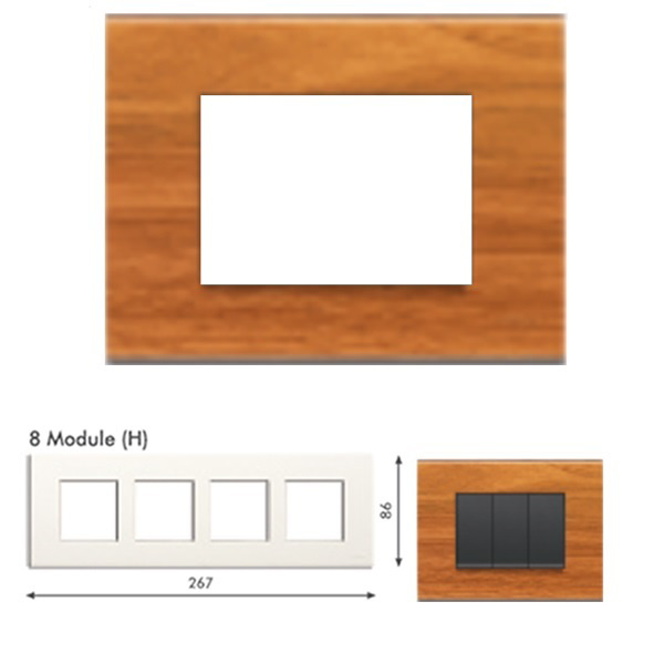 Picture of GM Casablanca PNSB08006 Horizontal (2+2+2+2) 8M Wood Burma Teak Cover Plate With Frame